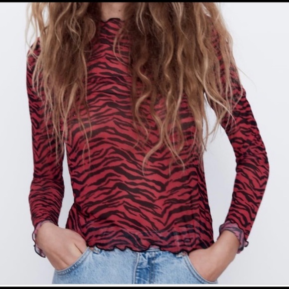 sheer zebra print top